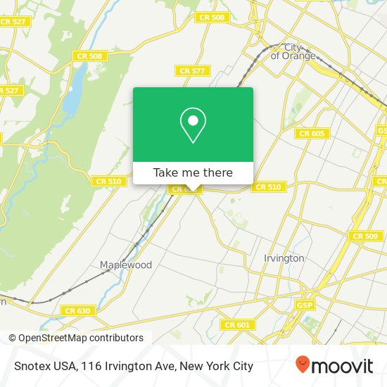 Mapa de Snotex USA, 116 Irvington Ave