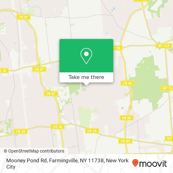 Mapa de Mooney Pond Rd, Farmingville, NY 11738