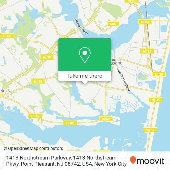 1413 Northstream Parkway, 1413 Northstream Pkwy, Point Pleasant, NJ 08742, USA map