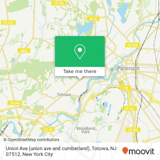 Mapa de Union Ave (union ave and cumberland), Totowa, NJ 07512