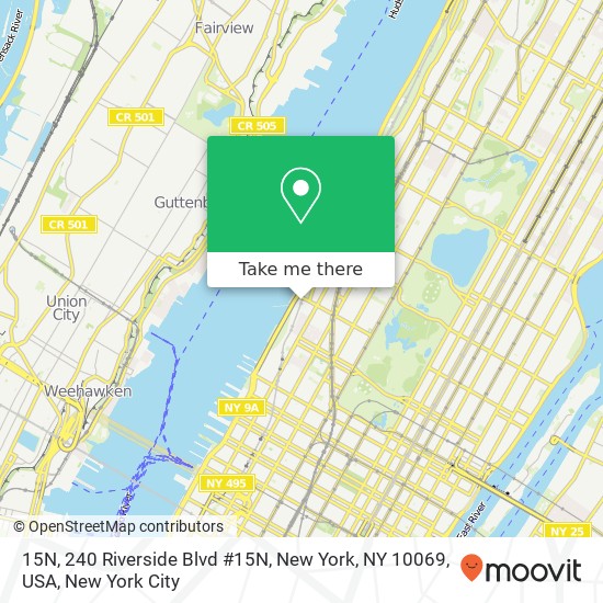 Mapa de 15N, 240 Riverside Blvd #15N, New York, NY 10069, USA