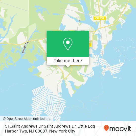 Mapa de 51,Saint Andrews Dr Saint Andrews Dr, Little Egg Harbor Twp, NJ 08087