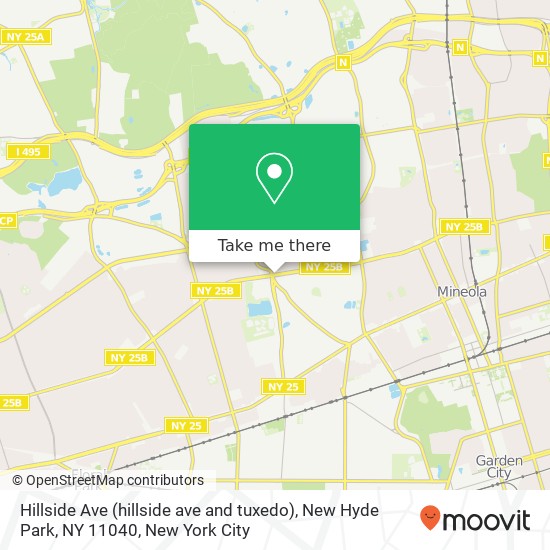 Mapa de Hillside Ave (hillside ave and tuxedo), New Hyde Park, NY 11040