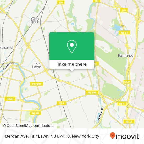 Berdan Ave, Fair Lawn, NJ 07410 map