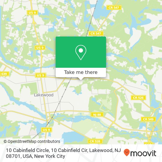 Mapa de 10 Cabinfield Circle, 10 Cabinfield Cir, Lakewood, NJ 08701, USA