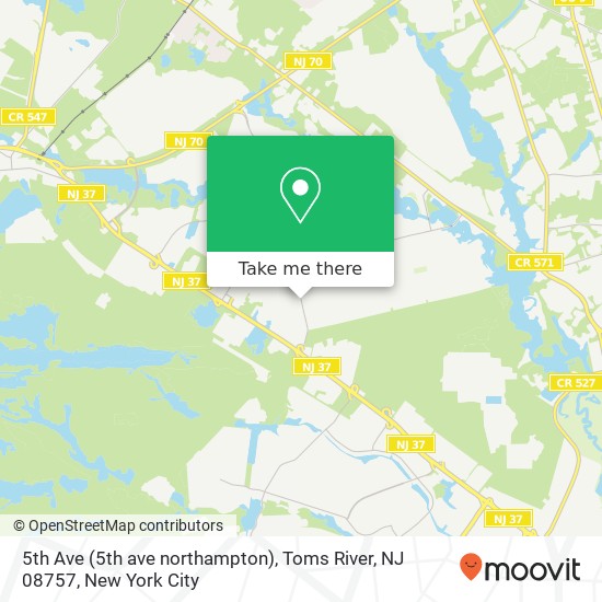 Mapa de 5th Ave (5th ave northampton), Toms River, NJ 08757