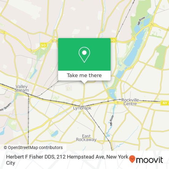 Herbert F Fisher DDS, 212 Hempstead Ave map
