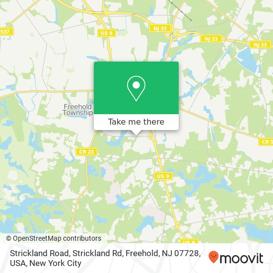 Mapa de Strickland Road, Strickland Rd, Freehold, NJ 07728, USA