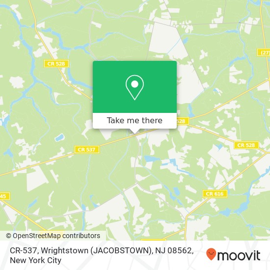 Mapa de CR-537, Wrightstown (JACOBSTOWN), NJ 08562