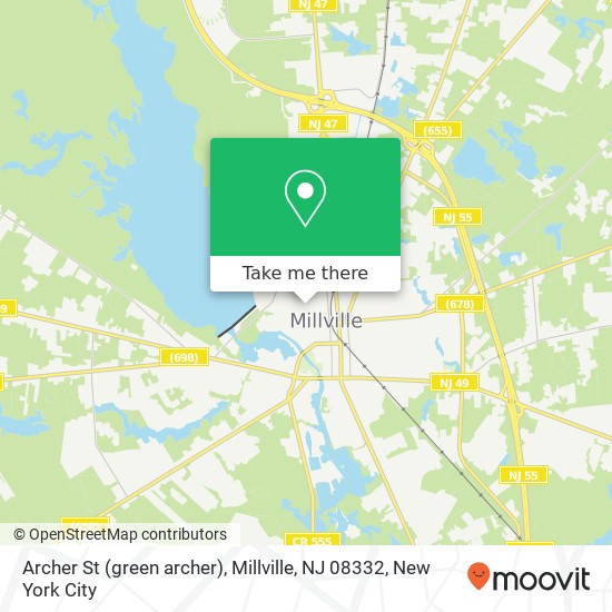 Mapa de Archer St (green archer), Millville, NJ 08332