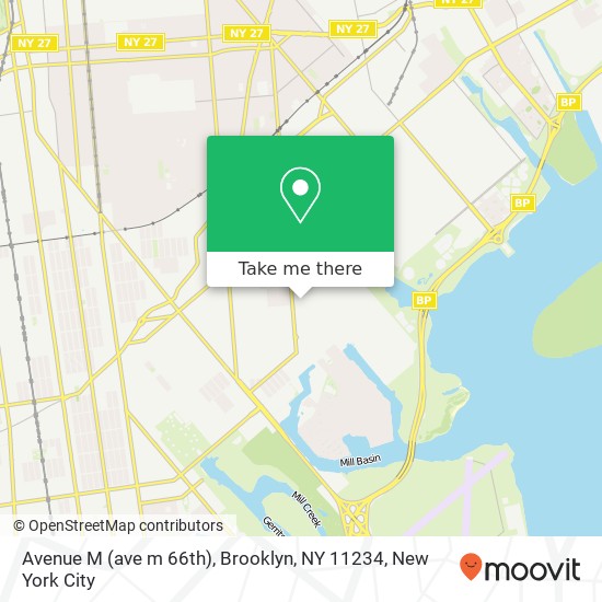 Mapa de Avenue M (ave m 66th), Brooklyn, NY 11234