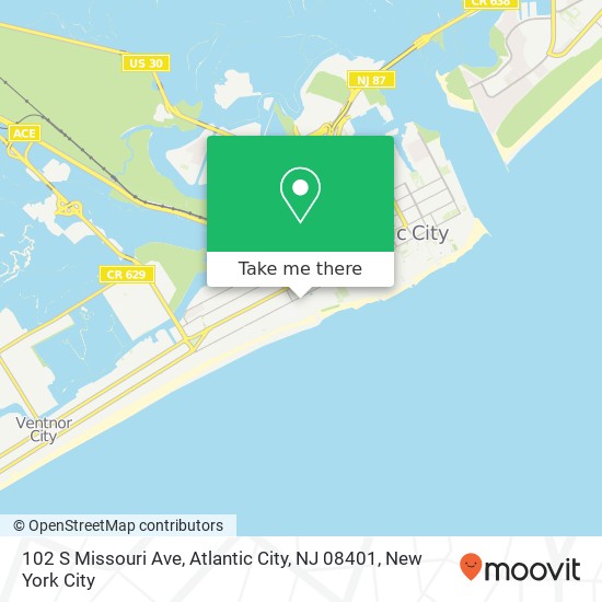 102 S Missouri Ave, Atlantic City, NJ 08401 map