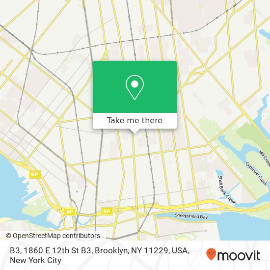 Mapa de B3, 1860 E 12th St B3, Brooklyn, NY 11229, USA