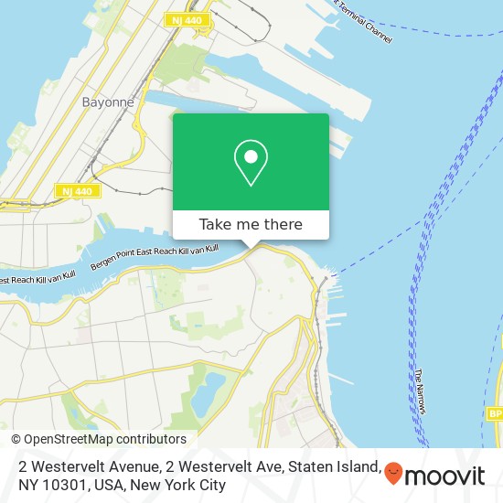 Mapa de 2 Westervelt Avenue, 2 Westervelt Ave, Staten Island, NY 10301, USA