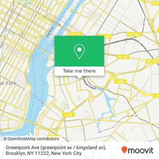 Greenpoint Ave (greenpoint av / kingsland av), Brooklyn, NY 11222 map