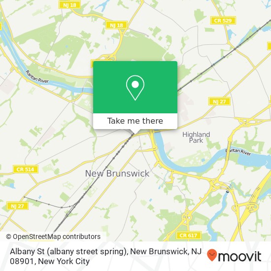 Albany St (albany street spring), New Brunswick, NJ 08901 map