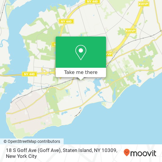 Mapa de 18 S Goff Ave (Goff Ave), Staten Island, NY 10309