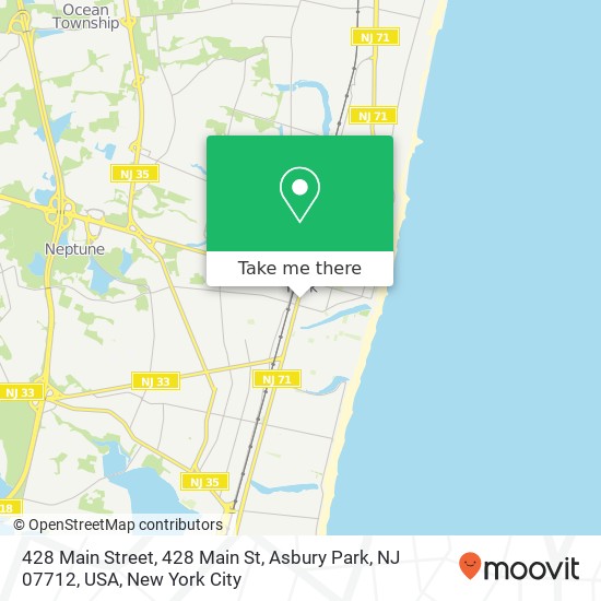 Mapa de 428 Main Street, 428 Main St, Asbury Park, NJ 07712, USA