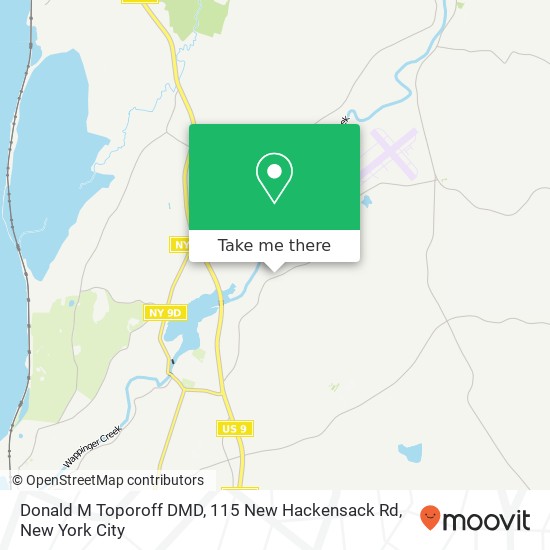 Donald M Toporoff DMD, 115 New Hackensack Rd map