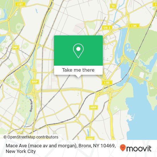 Mapa de Mace Ave (mace av and morgan), Bronx, NY 10469