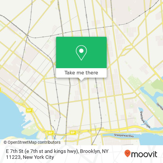 Mapa de E 7th St (e 7th st and kings hwy), Brooklyn, NY 11223