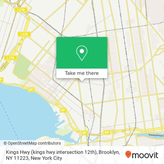 Kings Hwy (kings hwy intersection 12th), Brooklyn, NY 11223 map