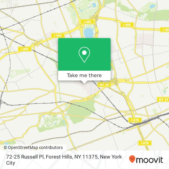 72-25 Russell Pl, Forest Hills, NY 11375 map