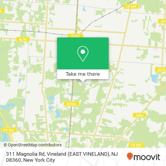 Mapa de 311 Magnolia Rd, Vineland (EAST VINELAND), NJ 08360