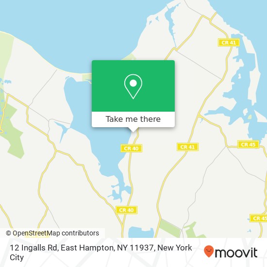 Mapa de 12 Ingalls Rd, East Hampton, NY 11937