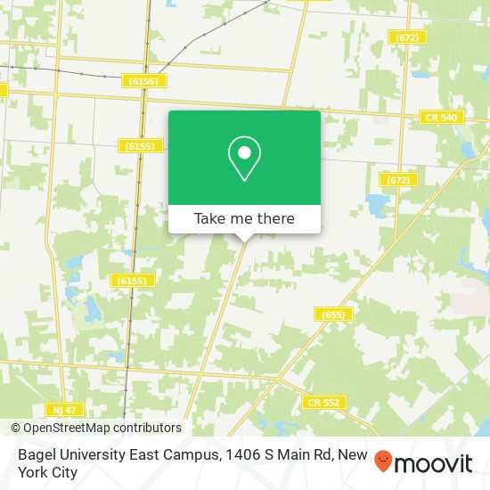 Bagel University East Campus, 1406 S Main Rd map