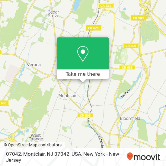 Mapa de 07042, Montclair, NJ 07042, USA