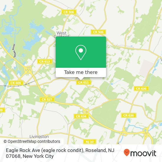 Mapa de Eagle Rock Ave (eagle rock condit), Roseland, NJ 07068