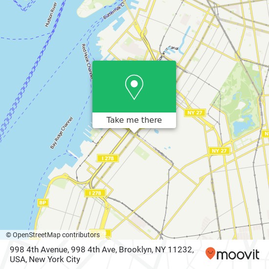 Mapa de 998 4th Avenue, 998 4th Ave, Brooklyn, NY 11232, USA