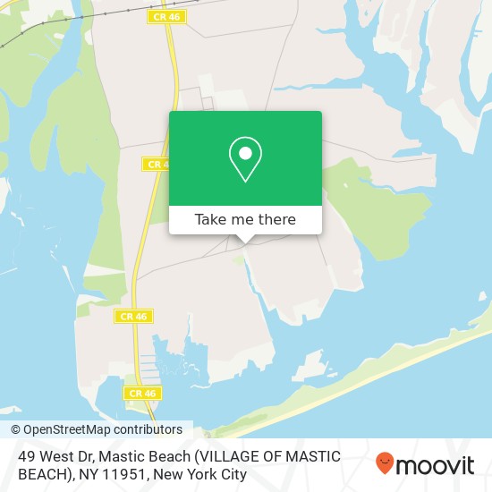 Mapa de 49 West Dr, Mastic Beach (VILLAGE OF MASTIC BEACH), NY 11951