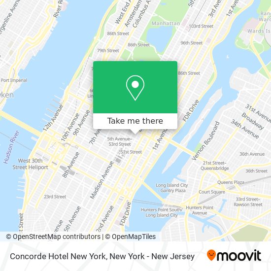 Mapa de Concorde Hotel New York