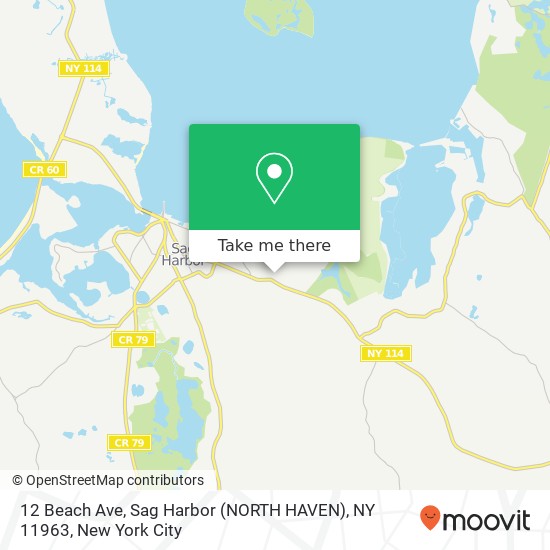 12 Beach Ave, Sag Harbor (NORTH HAVEN), NY 11963 map