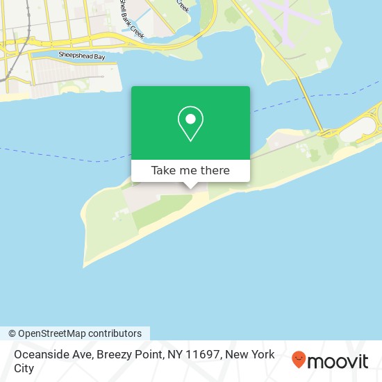 Mapa de Oceanside Ave, Breezy Point, NY 11697