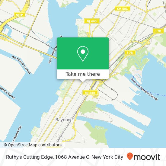 Ruthy's Cutting Edge, 1068 Avenue C map