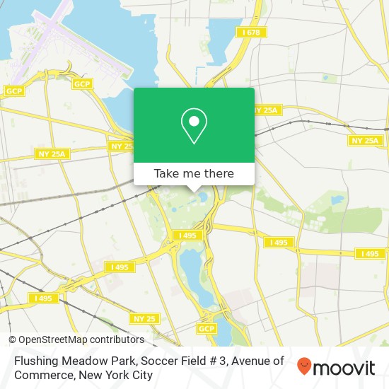 Mapa de Flushing Meadow Park, Soccer Field # 3, Avenue of Commerce