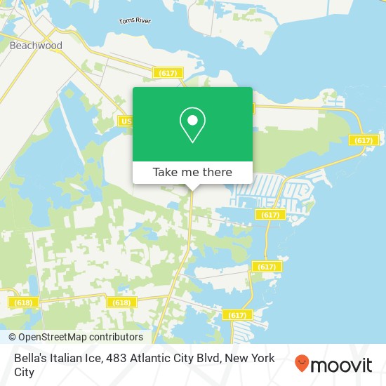 Mapa de Bella's Italian Ice, 483 Atlantic City Blvd