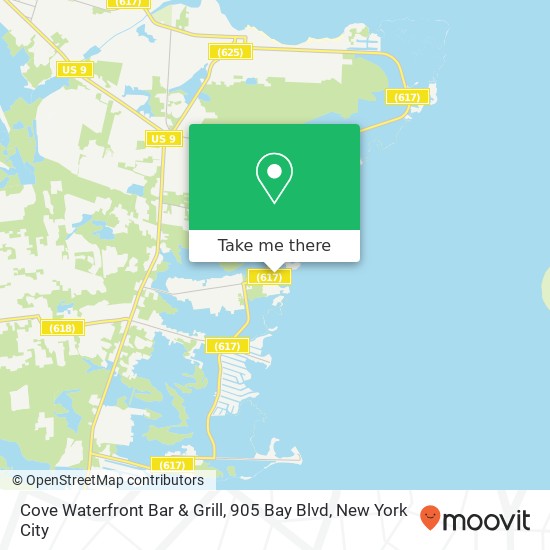 Mapa de Cove Waterfront Bar & Grill, 905 Bay Blvd