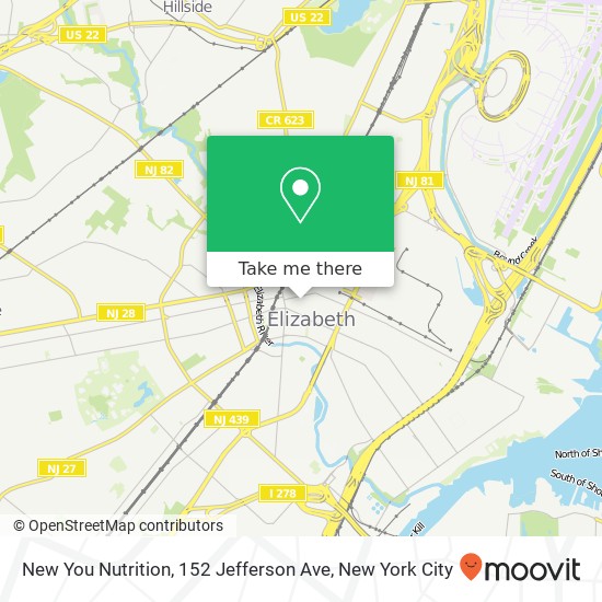 Mapa de New You Nutrition, 152 Jefferson Ave