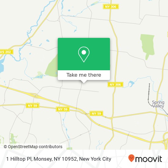 Mapa de 1 Hilltop Pl, Monsey, NY 10952