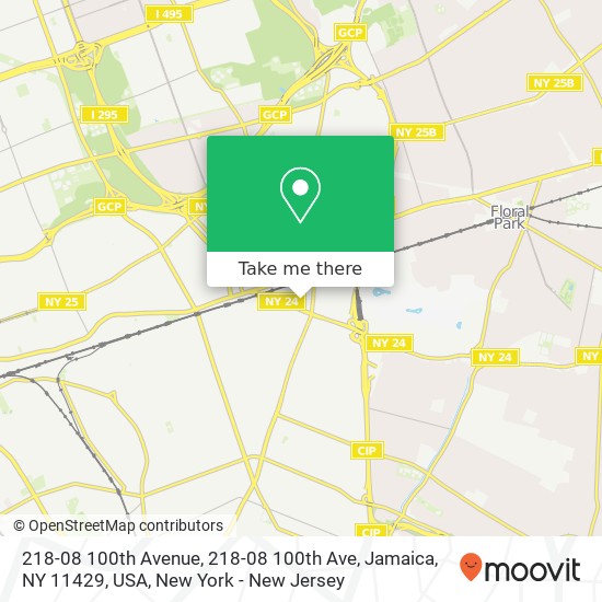 218-08 100th Avenue, 218-08 100th Ave, Jamaica, NY 11429, USA map