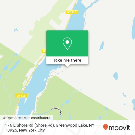 Mapa de 176 E Shore Rd (Shore Rd), Greenwood Lake, NY 10925