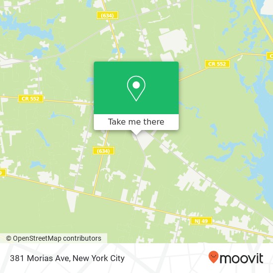 Mapa de 381 Morias Ave, Millville, NJ 08332