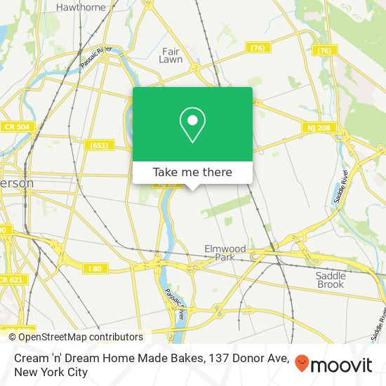 Mapa de Cream 'n' Dream Home Made Bakes, 137 Donor Ave