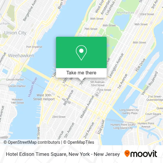 Hotel Edison Times Square map