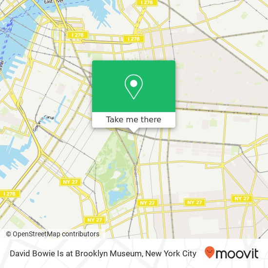 Mapa de David Bowie Is at Brooklyn Museum