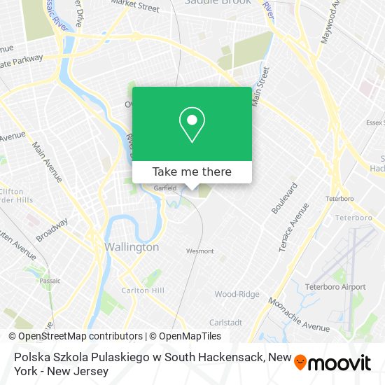 Polska Szkola Pulaskiego w South Hackensack map